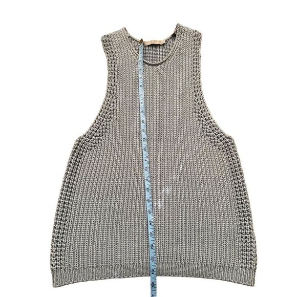 Vince Italian Waffle Knit Sweater Vest - Pale Blue Size XS - Picture 10 of 13